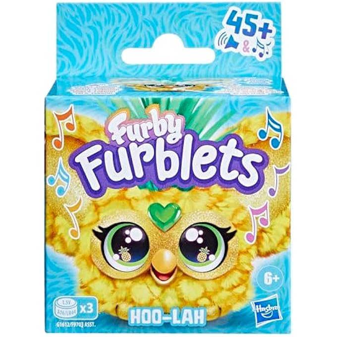 rayihni FURBLETS HOO-LAH PINEAPPLE MINI FRIEND, 45+ SOUNDS & MUSIC, SPEAKS ONLY FURBISH, ELECTRONIC PLUSH TOYS FOR 6 YEAR OLDS & UP, YELLOW & GREEN - Image 3